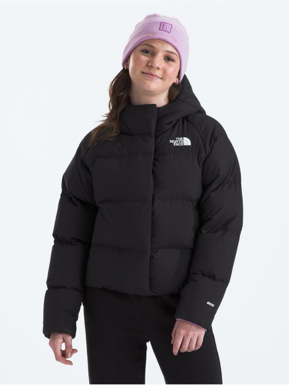 The North Face Women's Black Puffer Jacket with High Collar